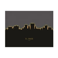Michael tompsett 'El Paso Texas Skyline Glow II' platno Art
