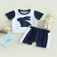 Baby Boys ljetna odjeća zec uzorak Kratak rukav T-shirt i Casual elastični šorc Set