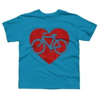 Valentines Day Bicycle in Heart Boys ugalj siva grafički Tee-dizajn ljudi XL