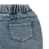 Denim Bay Top i teksas pantalone sa Patchwork kompletom od flisa, 2 komada, veličine 12M-5T