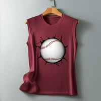 Modni rukavac bez rukava za žene Termpen Top Odjeća Baseball Print Camis labavo Ležerne prilike za slobodno