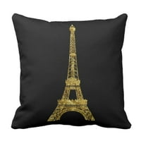Šik zlatna i Crna Eiffelova jastučnica jastučnica Navlaka za jastuk