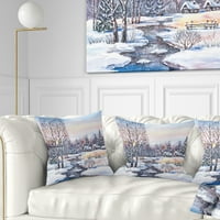 Designart rusko zimsko selo - jastuk za bacanje pejzažne fotografije-16x16