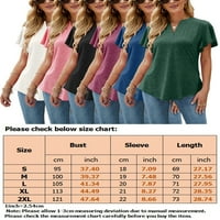 Ženska majica V vrat ljetni vrhovi kratki rukav T-shirt prozračni Tee radni pulover Pink XL