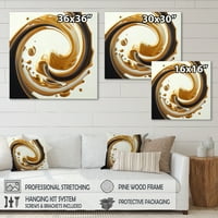 Designart Bijela, Zlatna I Crvena Spiralna I Platnena Zidna Umjetnost