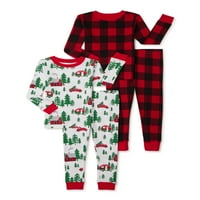 Božićni Set Pamučnih Pidžama Za Malu Djecu Za Odmor, 4-Dijelni