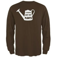 Vrtlarstvo I uvijek vlaži moje biljke muške majice s dugim rukavima smeđa 2xl