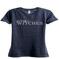 Winey Witches Ženska Moda opuštena majica Tee Heather Navy 2X-velika