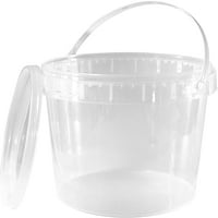 Prozirna plastična kanta od galona sa poklopcem i ručkom , kada za sladoled sa poklopcima - zamrzivač za hranu i kontejneri za skladištenje hrane bezbedni u mikrotalasnoj pećnici, okrugla posuda za plastičnu kantu, bez BPA