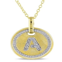 Dijamantno-akcentno žuto-pozloženo inicijalno srebro A ogrlica