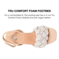 Kolekcija Journee Womens Dua Tru Comfort Foam Pearl Accents Block Heel Sandals