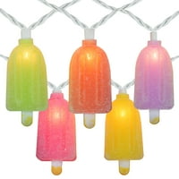 10-brojite šećerne boje sa šećerom Ice Pop vanjski set žica za terasu 7.25 ft Bijela žica