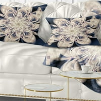 Designart bijeli fraktalni cvijet-moderni cvjetni jastuk - 12x20