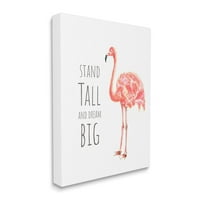 Stupell Industries stoje Visoko i sanjaju veliku frazu Pink Flamingo, 20, dizajn Reesa Qualia