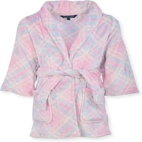 Isotoner Girls Plish Robe - Little Girl Girl Pink Plaid County