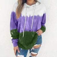 Njoeus Predimenzionirana Dukserica Za Žene Jesenja Odjeća Za Žene Modna Žena O-Izrez Dugi Rukav S Kapuljačom Tie-Dye Bluza Patchwork Tops Crewneck Dukserica Za Žene Na Klirensu