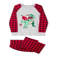 Porodični kompleti pidžama Božićni Dinosaur odjeća za spavanje za odrasle i djecu Holiday PJs Set