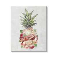 Stupell Industries Sažetak Cvjetni ananas Arranment Pink Cvjetovi Cvijeće, 40, Dizajn Ziwei Li