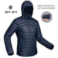 Decathlon Forclaz Trek 100, 23°F prava Puffer jakna za ruksak, Muška, plava, velika