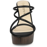 Jedinstvene Bargains ženske sandale sa ukrštenim remenom na platformi zdepaste sandale s visokom potpeticom
