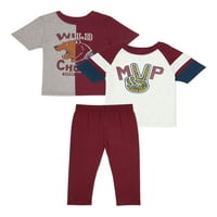 Garanimals Baby Boy & Toddler Boy Grafički T-Shirt & Jersey Pantalone Outfit Set, 3 Komada