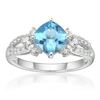 Jay Heart dizajnira srebro od srebra originalni Švicarski plavi Topaz i stvorio bijeli safirni prsten