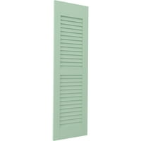 Ekena Millwork 18 W 66 H Americraft Dva Jednaka Louver Eksterijer Real Wood Roletne, Seaglass