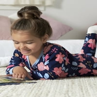 Gerber baby & Toddler Girl Mikroflis pokrivač spavač pidžama, 4 pakovanja, veličine mjeseci-5t