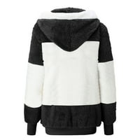 Alueeu plus šivanje džepna kapuljača pulover Sweatershirt topla Umjetna vuna džepovi Coat Outwear Dugi
