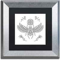 Zaštitni znak Likovna umjetnost Egipatski Scarab Umjetnost platna Filipa Cardua, crni mat, srebrni okvir
