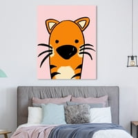 Piste Avenue Životinje Zidno umjetnosti Platno Ispisuje 'tigar' životinje za bebe - narandžaste, ružičaste