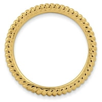 Sterling srebrni zlatni upleteni prsten
