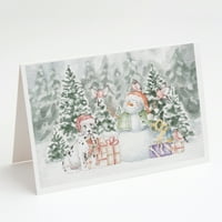 Dalmatinsko štene s božićnim poklonima čestitke i koverte