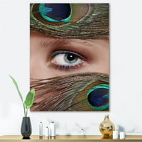 Designart 'paunovo perje i oko' boemski i eklektični platneni zidni umjetnički Print
