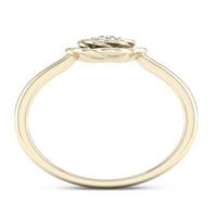 Imperial 1 10ct TDW Diamond 10K žuti zlatni ružin cvjetni modni prsten