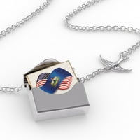 Ogrlica sa medaljonom Infinity zastave SAD i Vermont region Amerika u srebrnoj koverti Neonblond