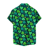 Muška majica s strijelama u St Patrick, tiskani zeleni gumb prema dolje na plaži za muškarce Jedan džep, ležerna majica za odmor