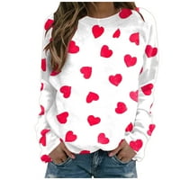 Dugi rukavi za žene majice za žene Crewneck grafički duksevi srce ljubav pulover Casual dugi rukavi poklon