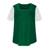 CaComMARK PI Plus Veličina vrhovi klirens žene ljeto redovne čipke kratki rukav žene kratke rukave T-shirt zelena