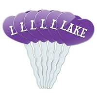 Lake Heart Love Cupcake Picks Toppers-Set od 6 komada