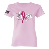 Wild Bobby Hope rak dojke Ribbon SAD Zastava rukav rak dojke svijest žene Tee, svijetlo Pink, X-Large