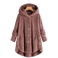 Aoochasliy ženski kaputi Plus Size zimska vanjska odjeća klirens prevelike kapuljače sa kapuljačom dugme