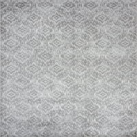 Savremeni tepih geometrijski srebrni, bijeli dnevni boravak lako se čisti