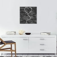 Wynwood Studio Canvas Soaring Heart Velvet Dark Fashion and Glam Hearts Wall Art Canvas Print siva tamno