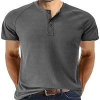 Groanlook muns ljetni vrhovi niz majica Henley ovratnik T majice muškarci modna bluza obična fit kratki