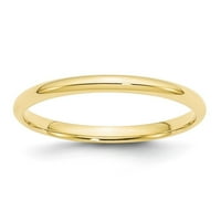 10k Yellow Gold LTW Comfort Fit muške dame vjenčane prsten veličine 14