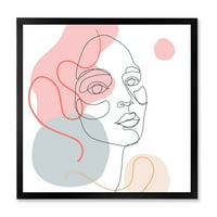 Dizajdrati 'Jedan redak crtež mlade djevojke u pastelnom tonovu' Moderni uokvireni umjetnički print