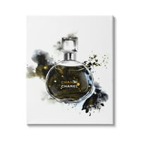 Stupell Industries Glam kozmetička boca crna zlatna akvarelna parfemska boca, 48, dizajn Ziwei Li