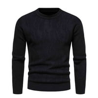 HFYIHGF muški džemper s vitkom fit laganim duksevima vrhovi dugih rukava pleteni pulover za ležerne ili