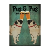 Zaštitni znak Fine Art 'Pug i Pug Piv' platno Art od Ryan Fowler